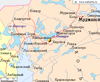 Карта окрестностей города Апатиты от НаКарте.RU